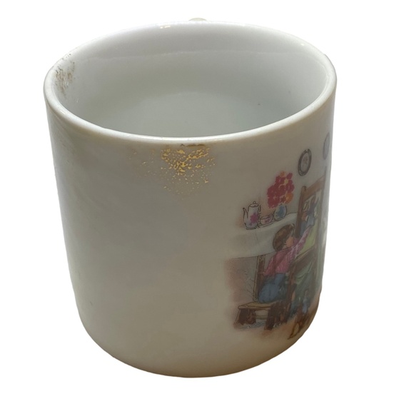 NORMAN ROCKWELL White Porcelain Illustrated Demitasse Espresso Mug Vintage Small - Picture 6 of 7